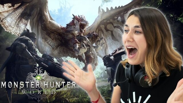 Ира не умеет, но пробует играть в monster hunter world