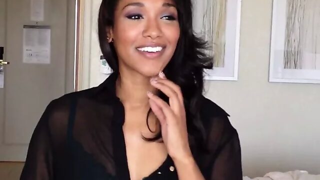 Candice Patton looking beautiful rehearsing