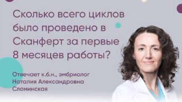 Сколько всего циклов было проведено в Сканферт за первые 8 месяцев работы?