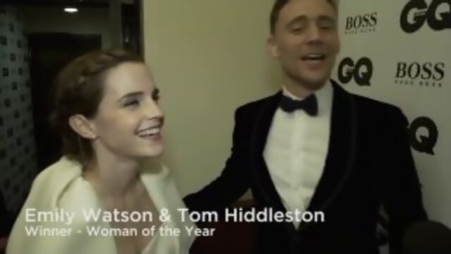 Эмма и Том Хиддлстон на GQ Awards 2013.