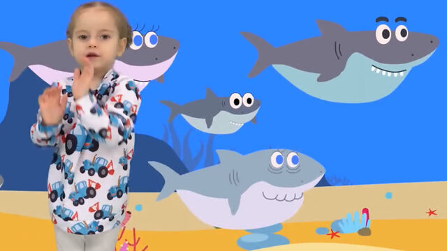 акулёнок я туруруру с девочкой , детская песня Disco - BABY Shark by